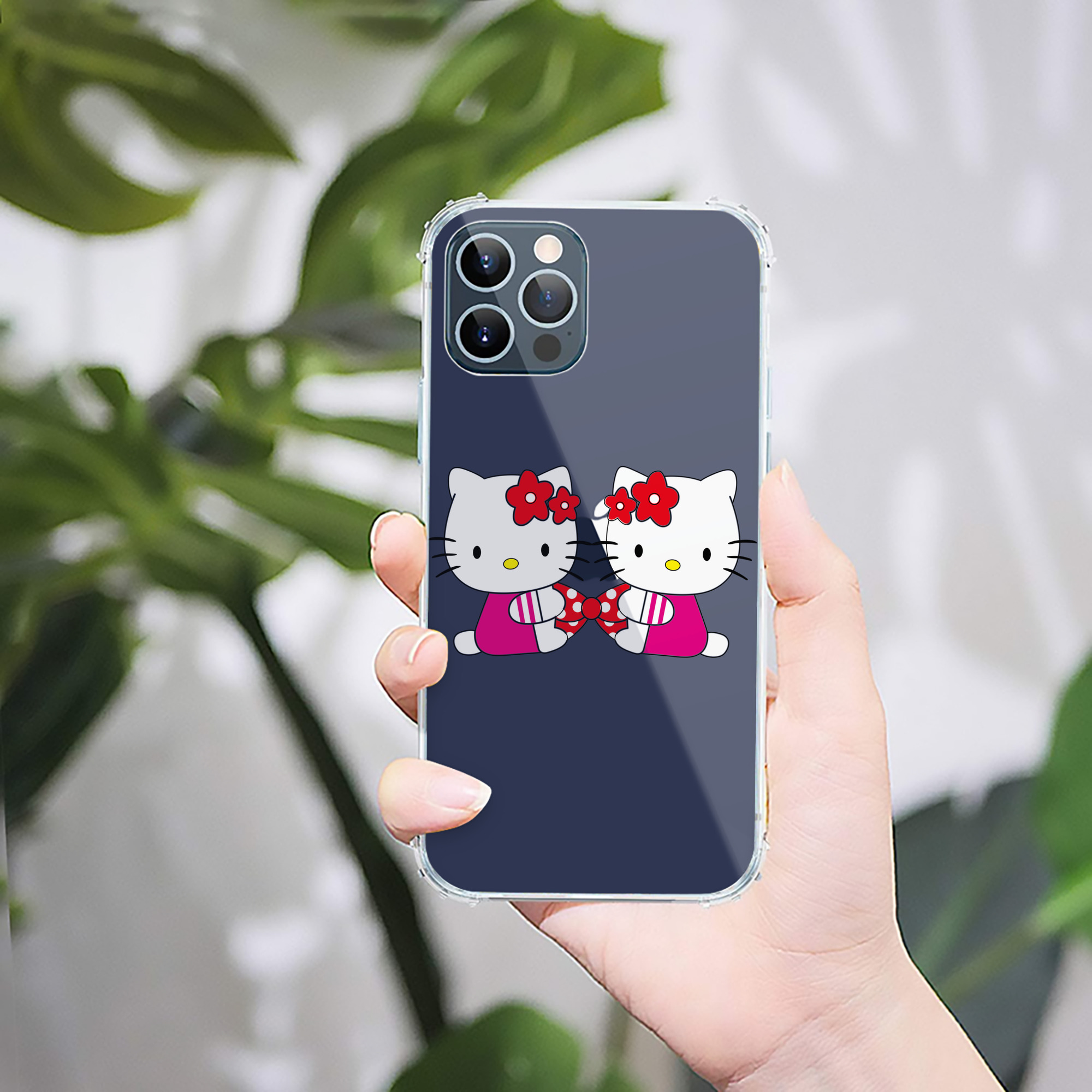 （画像用） Hello Kitty ハローキティ 【iPhone 12シリーズ対応】透明スマホケース（クリアソフトケース）